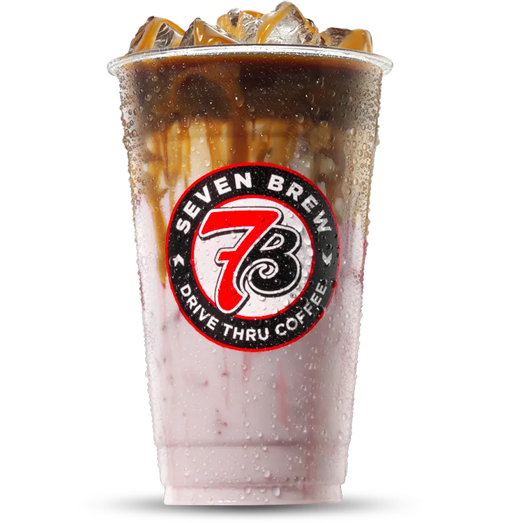 7 Brew Raspberry Truffle Macchiato with raspberry and white chocolate
