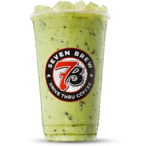 7 Brew Strawberry Matcha Latte with fresh strawberry flavor