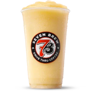 7 Brew Tigers Blood Pina Colada Smoothie with coconut and strawberry